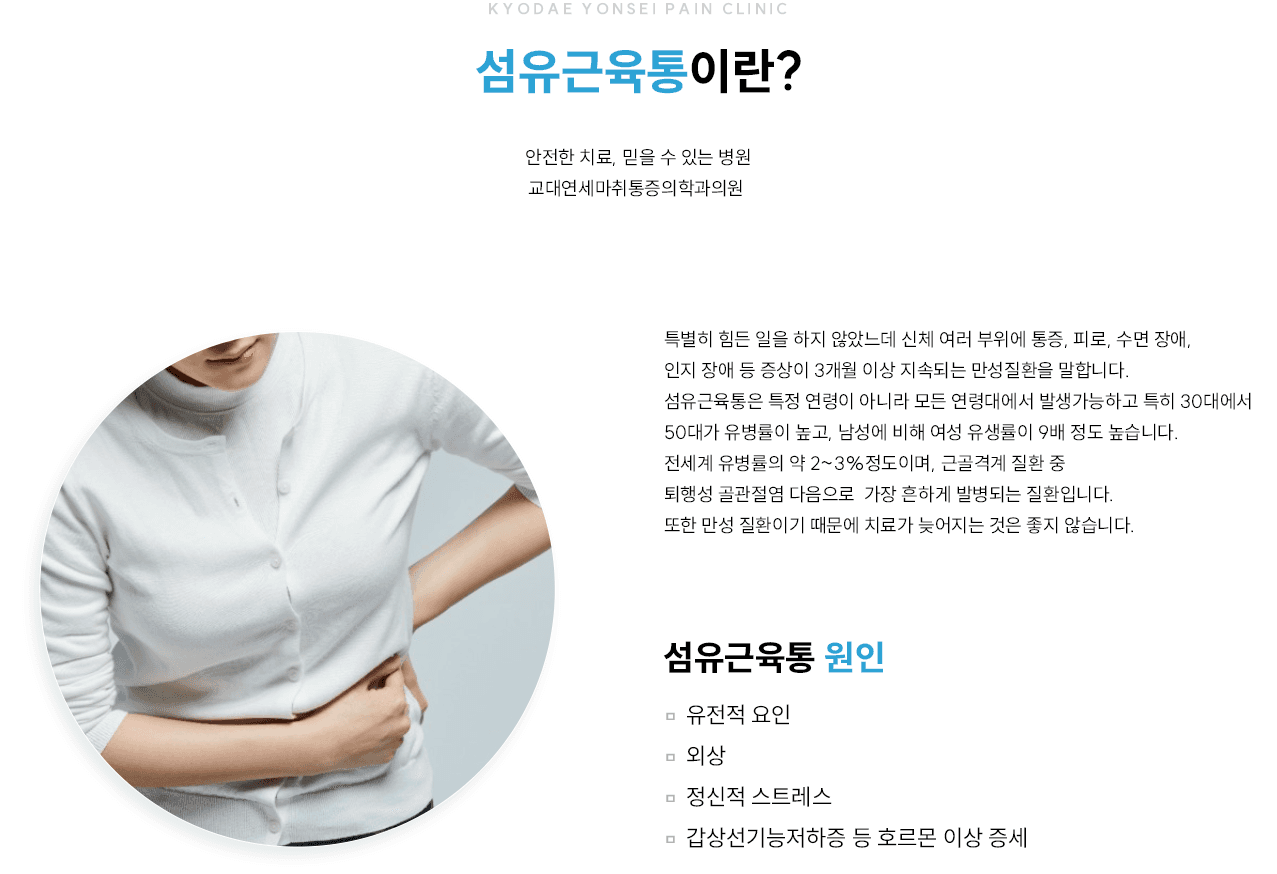 섬유근육통 개요와 원인 인포그래픽