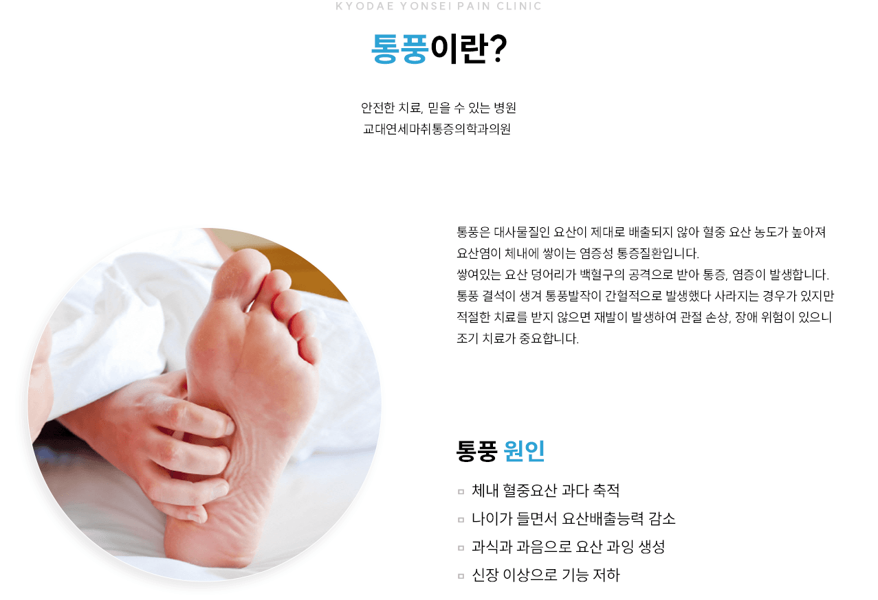통풍 개요와 원인 인포그래픽