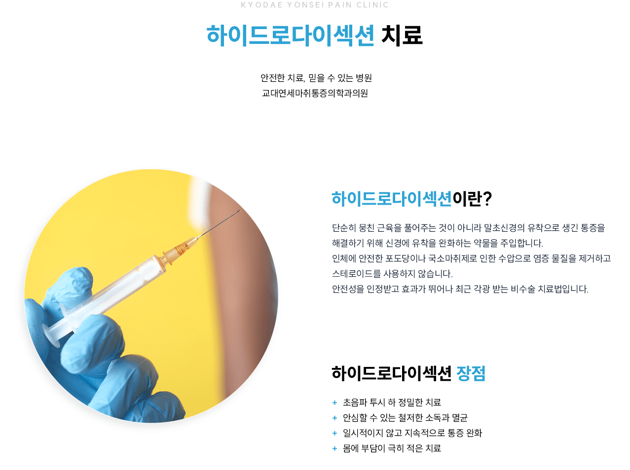 하이드로다이섹션 원리와 장점 인포그래픽